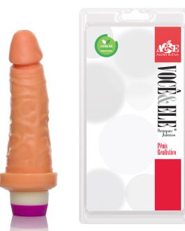 Prótese com Vibrador 14x4cm – Pele