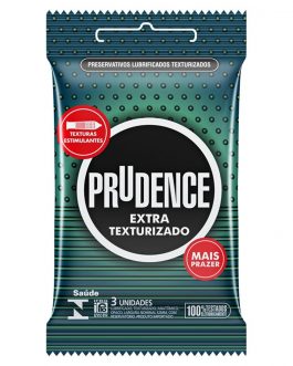Preservativo Prudence Extra Texturizado com 3 Unidades