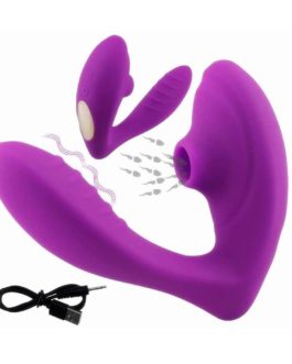 Vibrador de Casal c/ Sugador de Clitoris -10 Velocidades – Recarregável – Pink