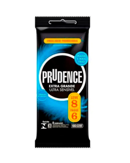 Preservativo Prudence Extra Grande & Ultra Sensível – Leve 8 Pague 6
