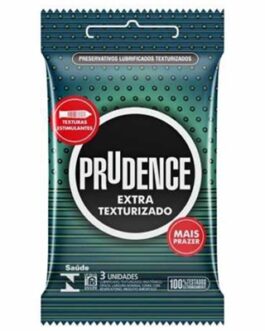 Preservativo Prudence Extra Texturizado com 3 unidades