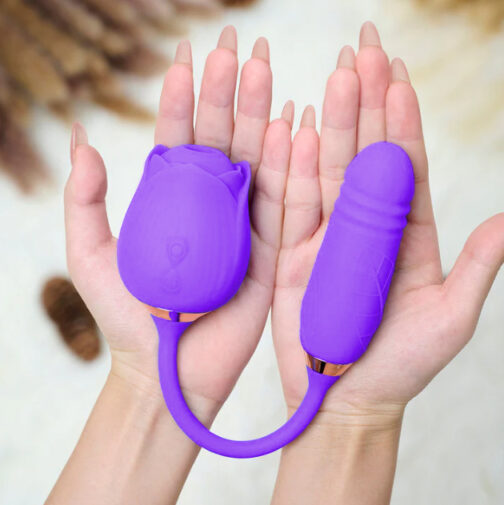 Vibrador Formato de Rosa com 7 Modos de Vibração, Vai e Vem e Pulsação - Image 2