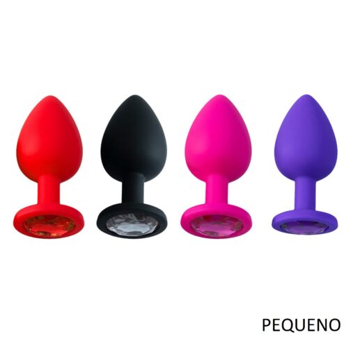 Plug Anal em Silicone com Pedra - P