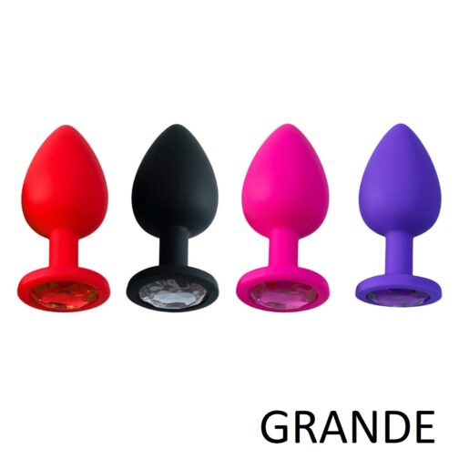 Plug Anal em Silicone com Pedra - G